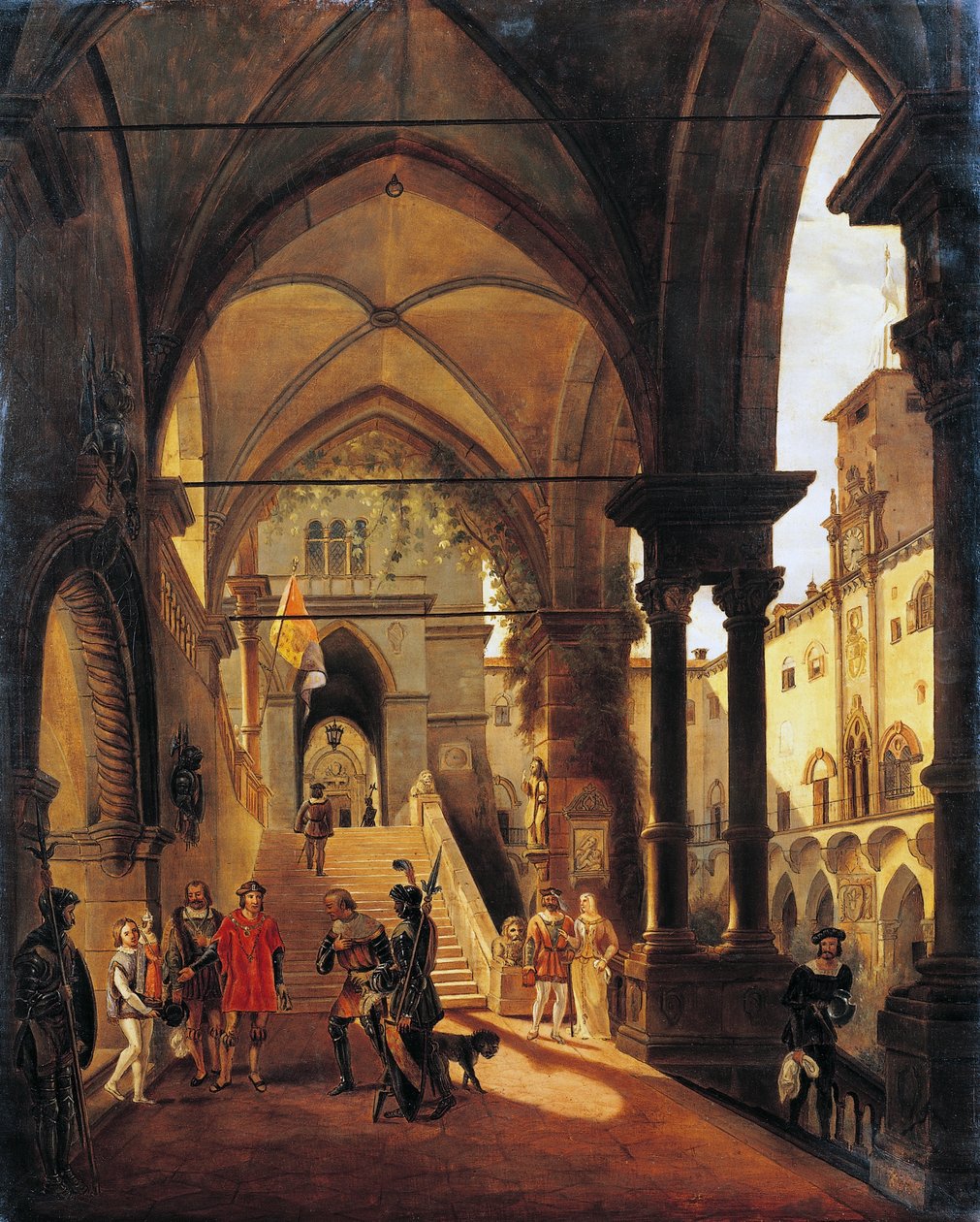 Louis XI at the castle of Barolo, by Giovanni Migliara (1785-1837), oil on canvas, 80x65 cm بواسطة جيوفاني ميجليارا