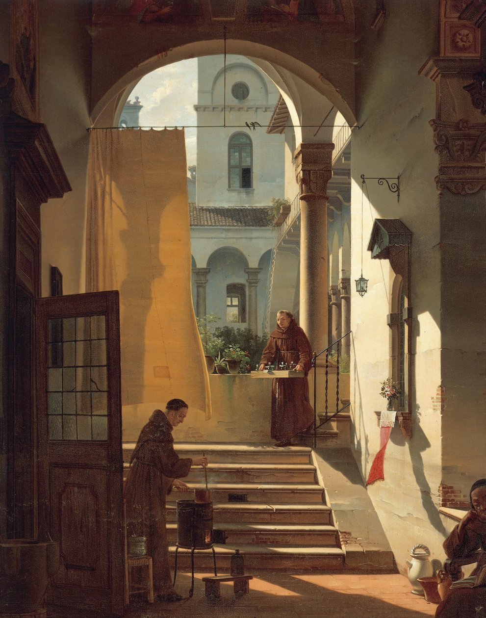 The Apothecary of a Cloister, by Giovanni Migliara, detail بواسطة جيوفاني ميجليارا