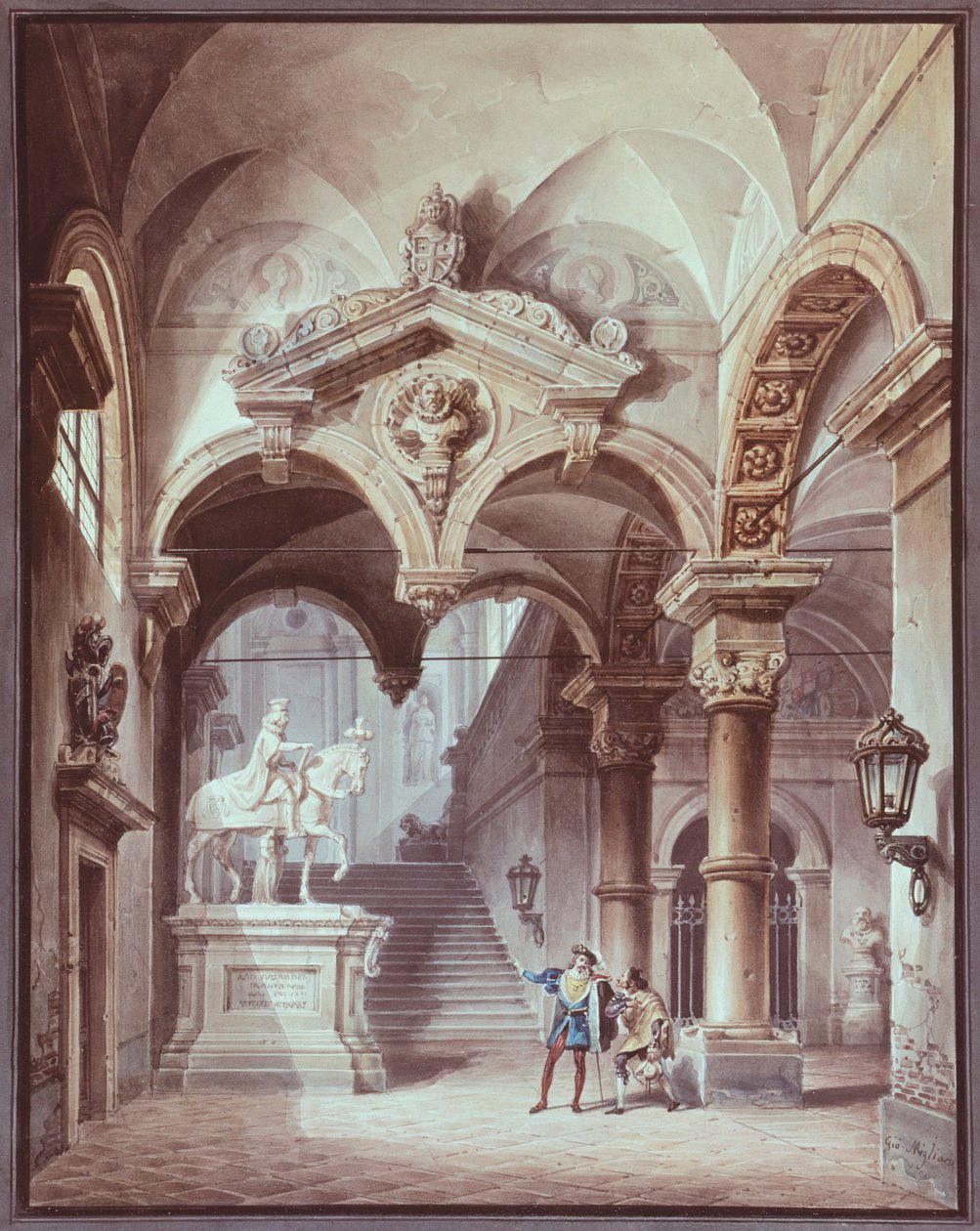 The Guest of Stone, Practical Joker of Seville, by Giovanni Migliara (1785-1837) بواسطة جيوفاني ميجليارا