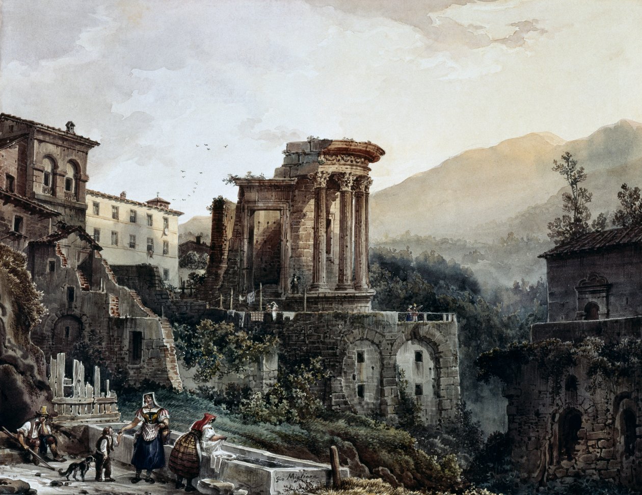 معبد فيستا في تيفولي ، بقلم جيوفاني ميليارا (1785-1837) ، إيطاليا بواسطة جيوفاني ميجليارا