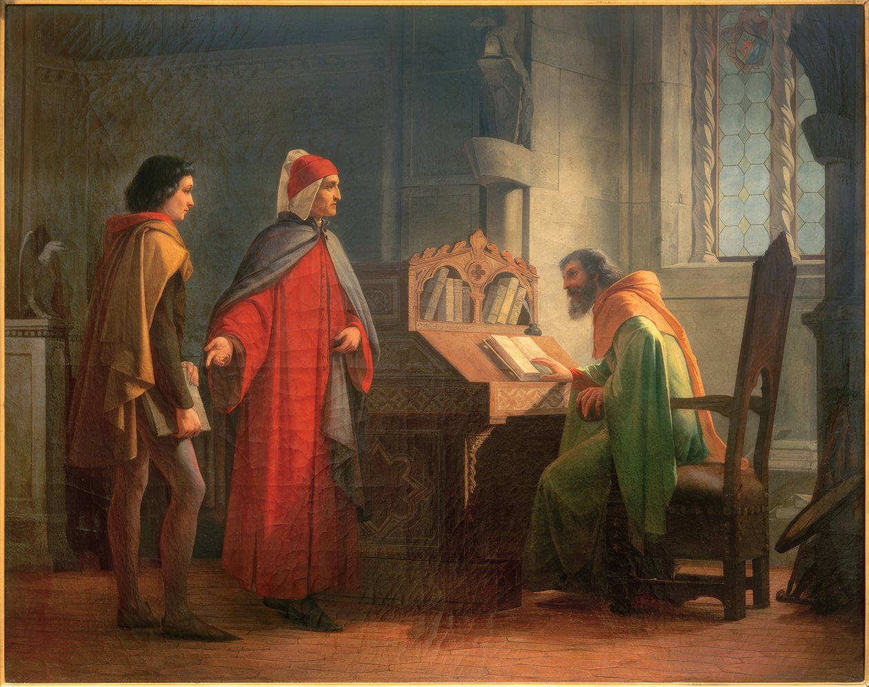 نجم Dante Alighieri Giotto dem Guido Novello من Polenta vor بواسطة جيوفاني موتشي