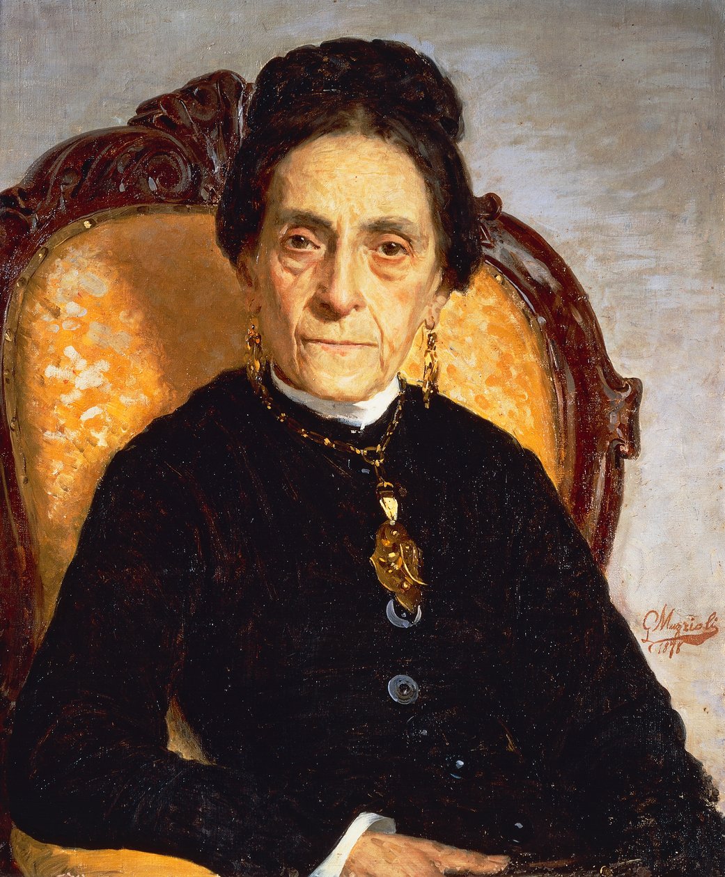 صورة لامرأة مسنة بريشة جيوفاني موزيولي (1854-1894) ، زيت على قماش ، 60 × 52 سم بواسطة جيوفاني موزيولي