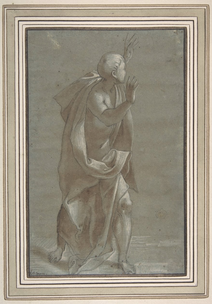 مجسم ذكر قائم رايات ويديه مرفوعتان ، 1565-71. بواسطة جيوفاني باولو لومازو