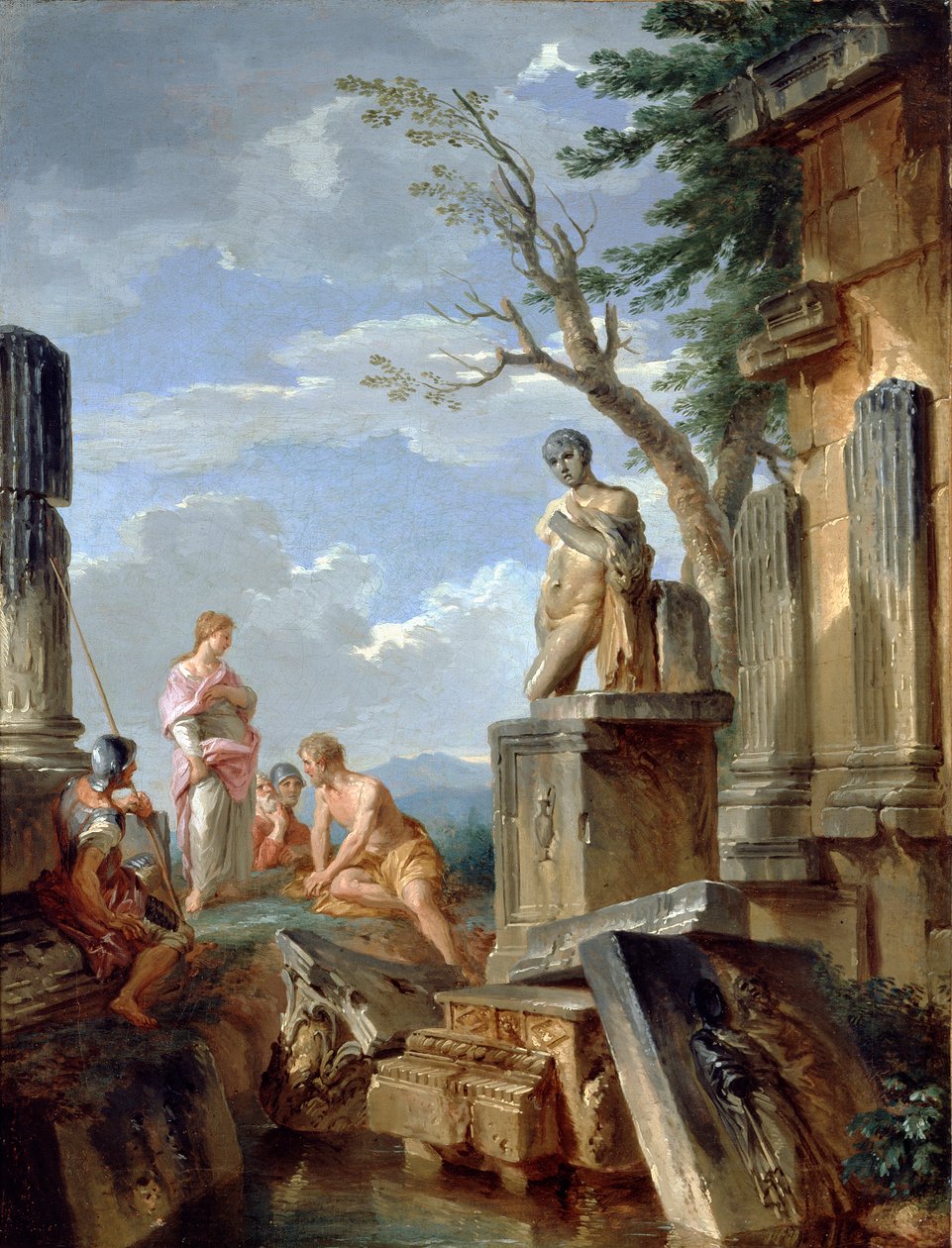 أطلال مع العرافة وشخصيات أخرى ، ج 1720 بواسطة جيوفاني باولو بانيني