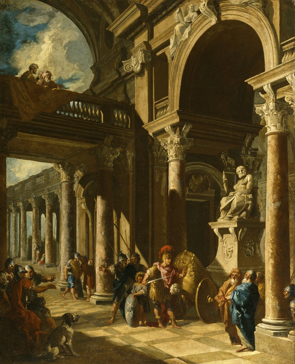 الإسكندر الأكبر يقطع العقدة جورديان ، كاليفورنيا. 1718-1719 بواسطة جيوفاني باولو بانيني