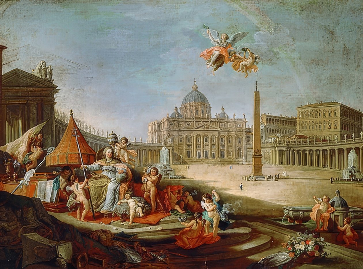 ساحة القديس بطرس ، Rom mit Triumph des Papsttums. 1757 بواسطة جيوفاني باولو بانيني