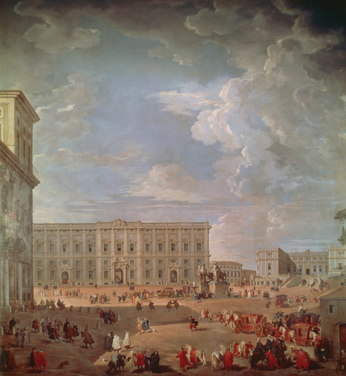 منظر لـ Quirinale و Piazza di Monte Cavallo ، بقلم جيوفاني باولو بانيني (1691-1765) ، زيت على قماش ، 270 × 254 سم بواسطة جيوفاني باولو بانيني