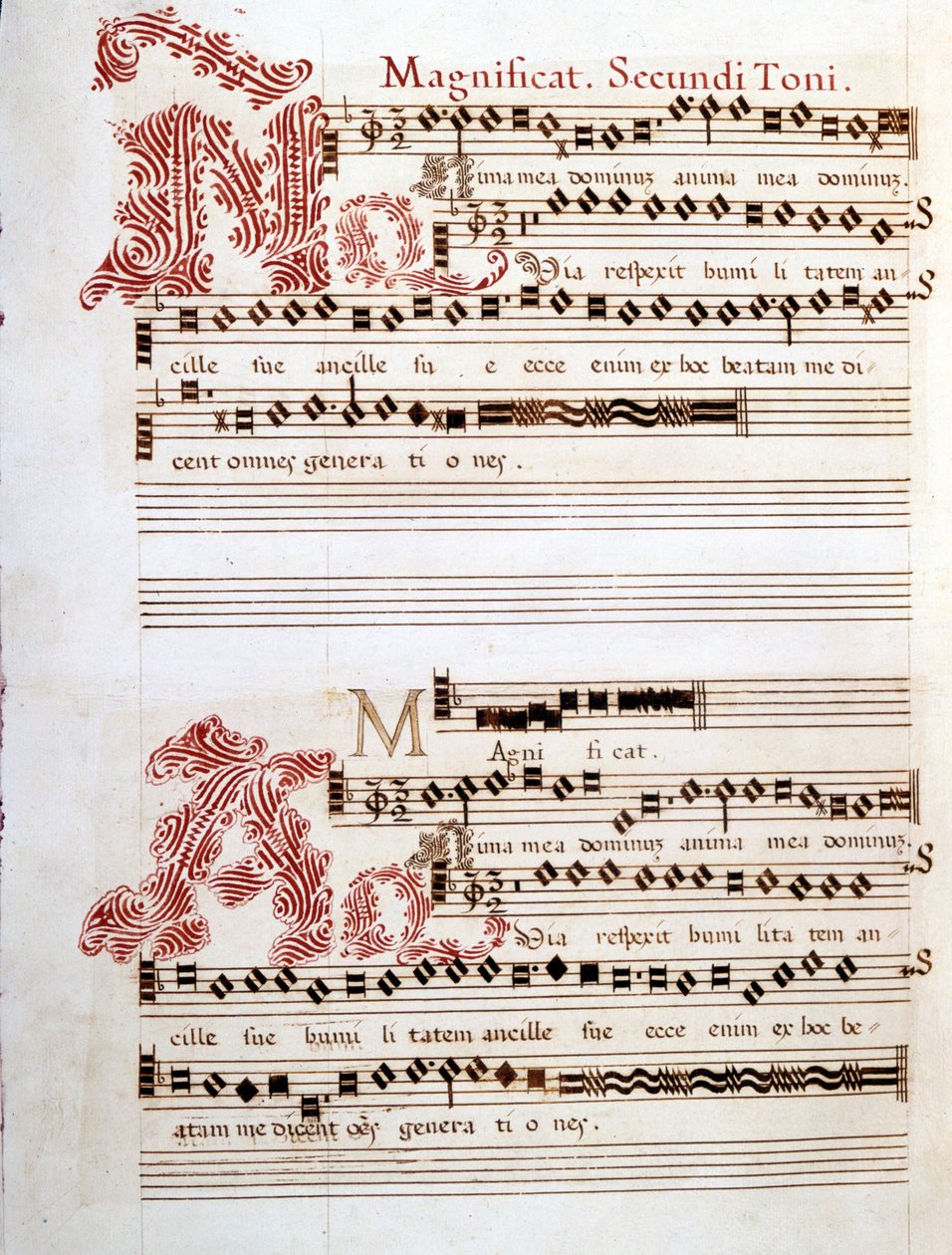 Magnificat ، مخطوطة "Messes of Mantua" بقلم جيوفاني بييرلويجي دا باليسترينا (1525 - 1594) ، ملحن إيطالي. بواسطة جيوفاني بييرلويجي دا (بعد) باليسترينا
