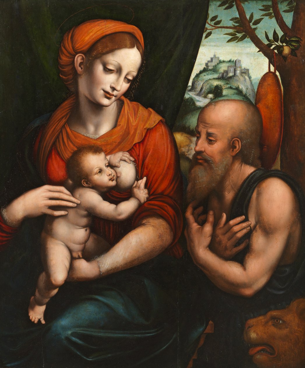 العذراء والطفل مع القديس جيروم بواسطة Giovanni Pietro Rizzoli (Attr. to) Giampietrino
