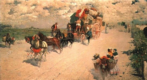 عربة الغجر (زيت) بواسطة جيوفاني سينيوريني