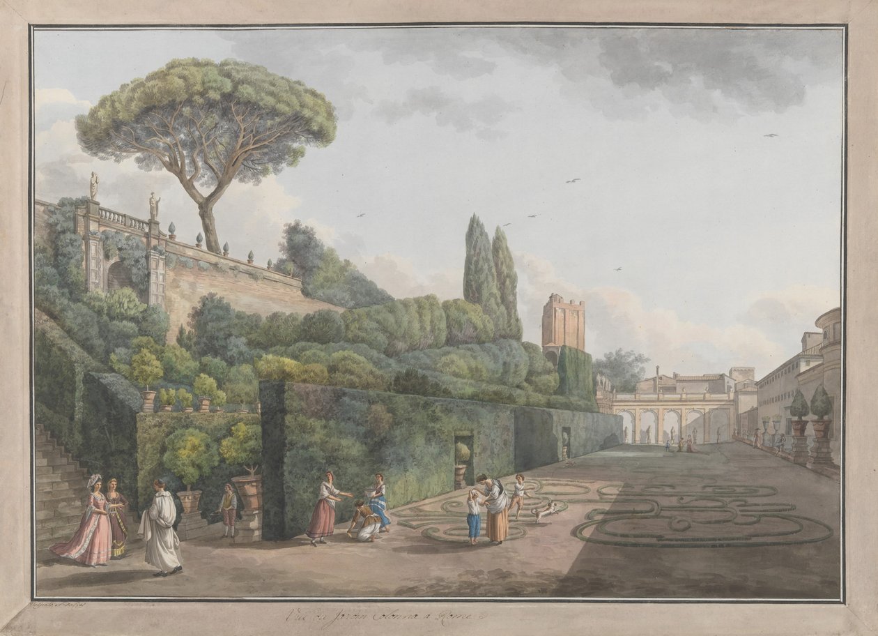 حديقة Palazzo Colonna ، كاليفورنيا. 1780. التأليف: جيوفاني فولباتو ، لويس دوكروس. بواسطة جيوفاني فولباتو ، لويس دوكروس