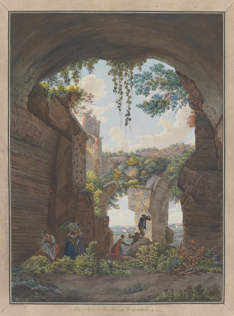داخل الحمامات في كركلا ، كاليفورنيا. 1780. التأليف: جيوفاني فولباتو ، لويس دوكروس. بواسطة جيوفاني فولباتو ، لويس دوكروس