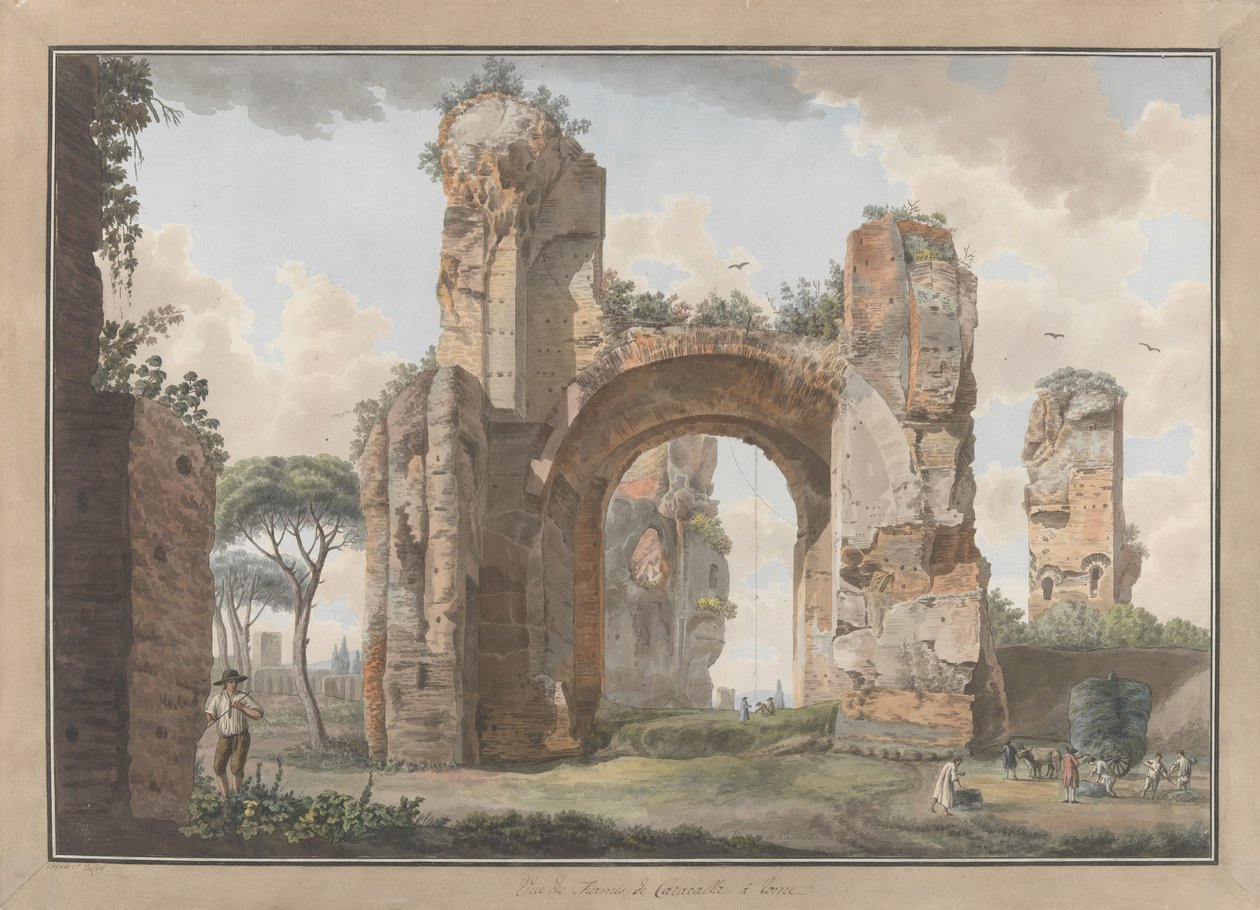 داخل الحمامات في كركلا ، كاليفورنيا. 1780. التأليف: جيوفاني فولباتو ، لويس دوكروس. بواسطة جيوفاني فولباتو ، لويس دوكروس