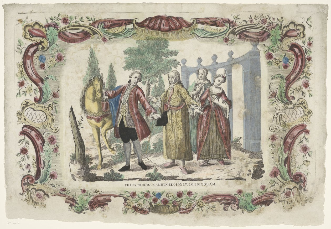 De verloren zoon neemt afscheid van zijn vader ذهب الابن الضال إلى بلد بعيد (العنوان على الكائن) بواسطة جيوفاني فولباتو (ربما)