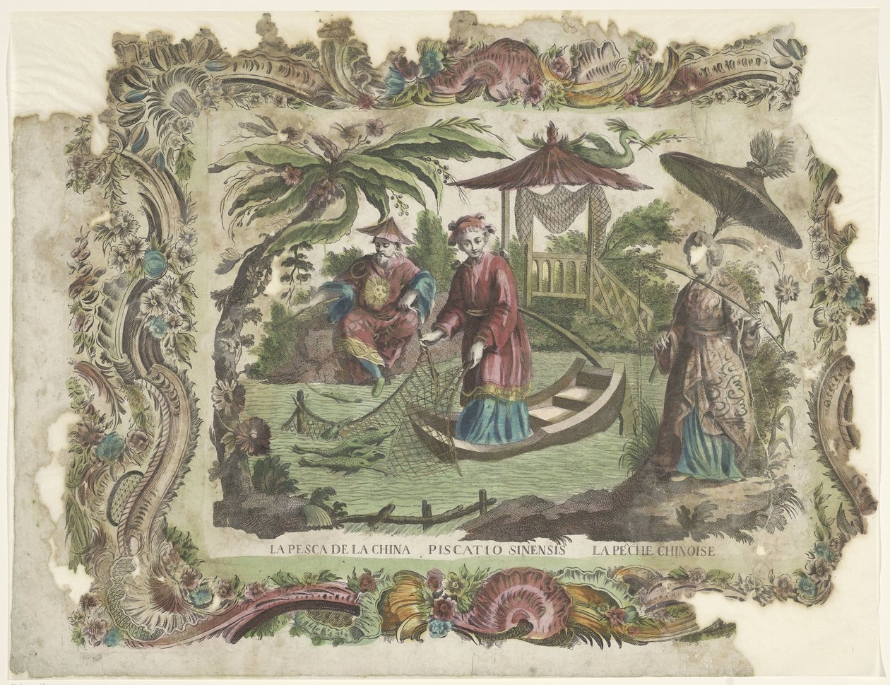 براغي صيني La pesca de la China / Piscatio Sinesis / صيد الأسماك الصيني (العنوان على القطعة) بواسطة جيوفاني فولباتو