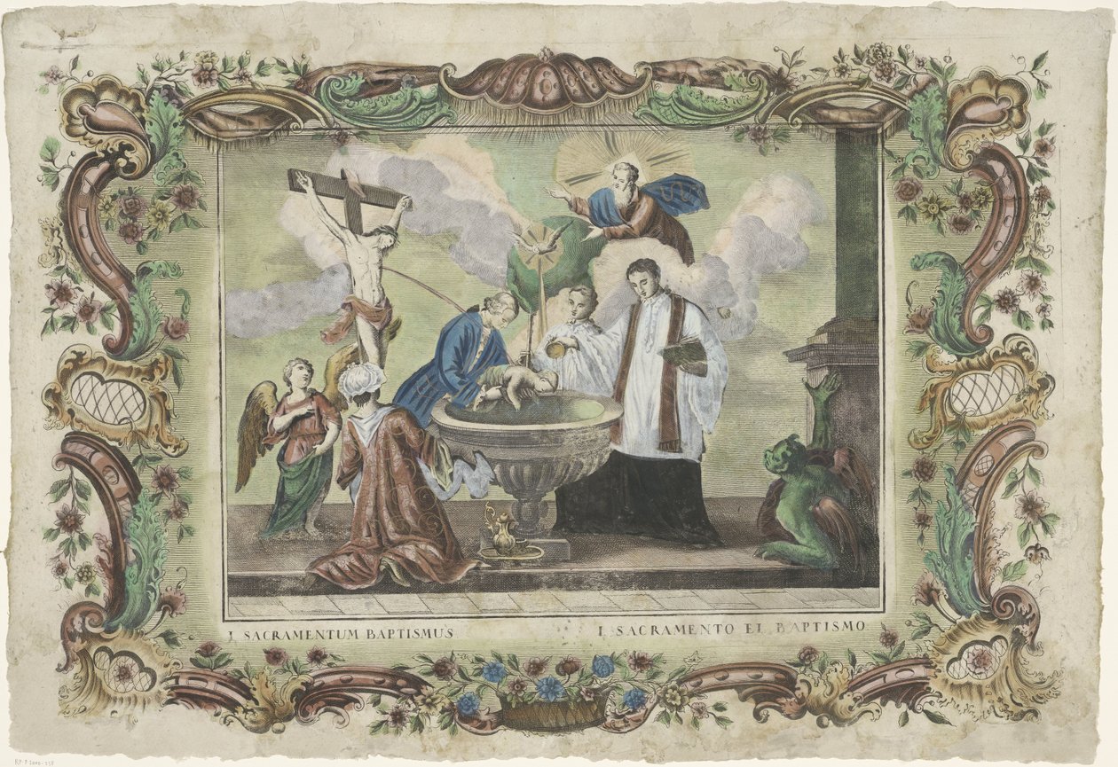 سر المعمودية I. sacramentum baptismus / I. sacramento el baptismo (العنوان على الكائن) الأسرار السبعة (عنوان السلسلة) بواسطة جيوفاني فولباتو