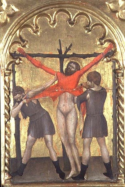 المسيح على الصليب ، التفاصيل من عدد كبير من Spedale della Misericordia ، 1353-63 بواسطة جيوفاني دا ميلانو