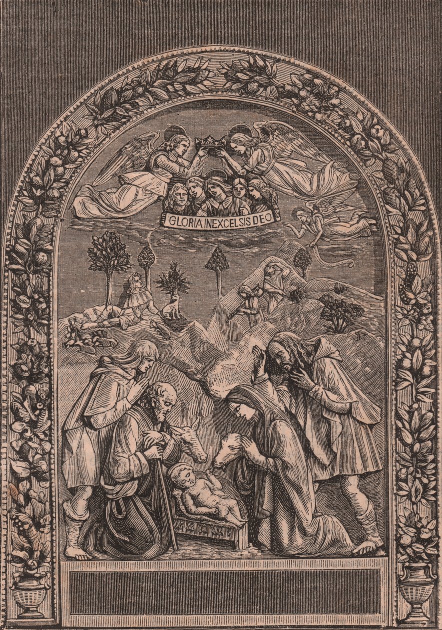 المهد من قبل جيوفاني ديلا روبيا (1469-1529 أو 1530) ، بيناكوتيكا دي سيتا دي كاستيلو ، أومبريا ، إيطاليا ، نقش خشبي من Le cento citta d
