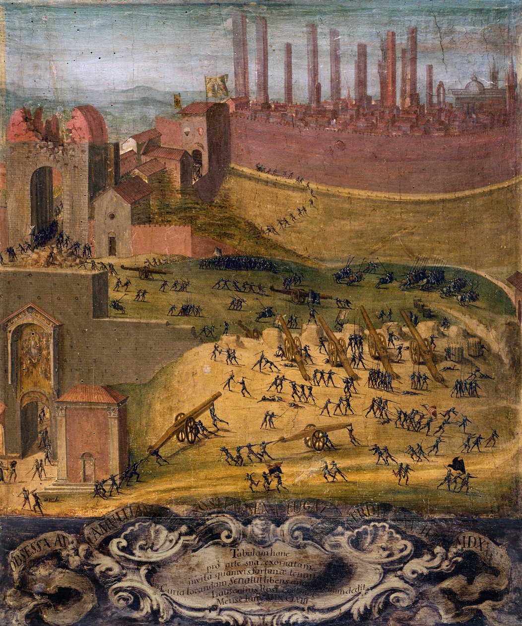 انتصار بورتا كاموليا في سيينا عام 1526 (تمبرا على اللوحة) بواسطة جيوفاني دي لورينزو سيني