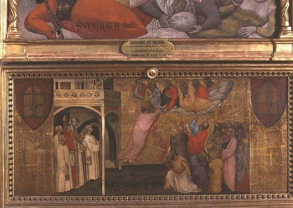 صعود القديس يوحنا الإنجيلي (تمبرا على لوحة) بواسطة Giovanni di Niccolo del Biondo