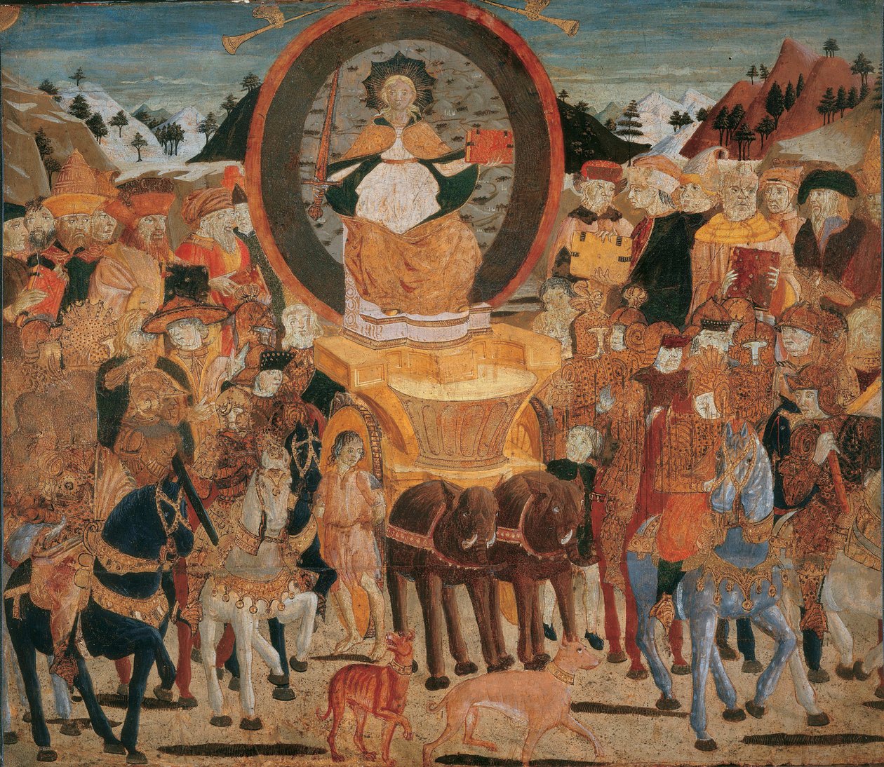 Le triomphe de la gloire - The Triumph of Fame - (Lo Scheggia) Giovanni di Ser Giovanni (1406-1486). تمبرا على اللوح بواسطة جيوفاني دي سير جيوفاني شيجيا