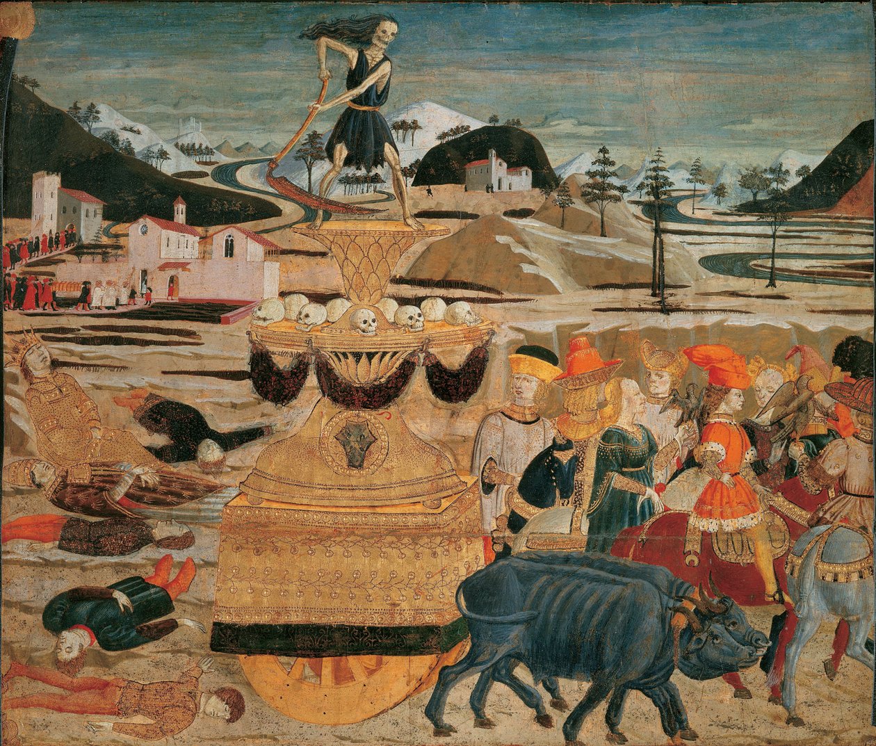 Le triomphe de la mort - The Triumph of Death - (Lo Scheggia) Giovanni di Ser Giovanni (1406-1486). تمبرا على اللوح بواسطة جيوفاني دي سير جيوفاني شيجيا