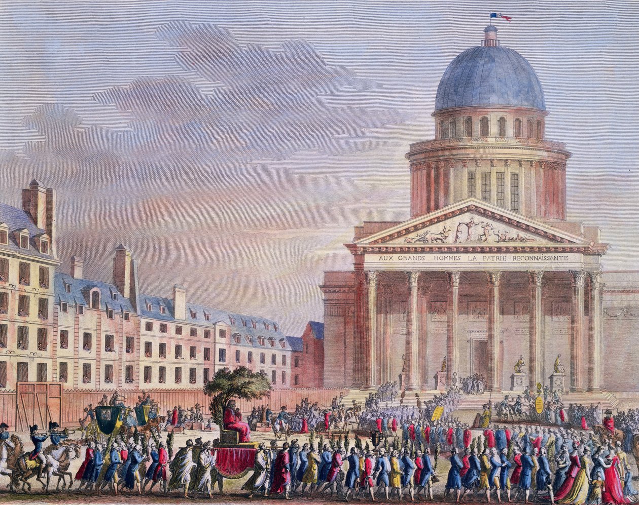 تأليه وجنازة جان جاك روسو (1712-1778) إلى البانثيون ، باريس ، 21 أكتوبر 1794 بواسطة كارل جيرارديت