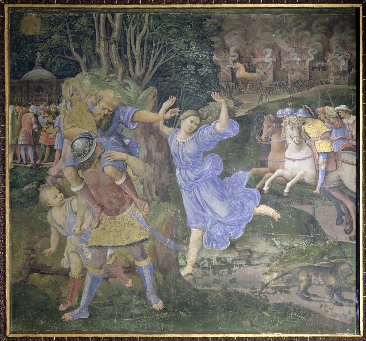 اينيس الفارين من تروي بواسطة Girolamo Genga