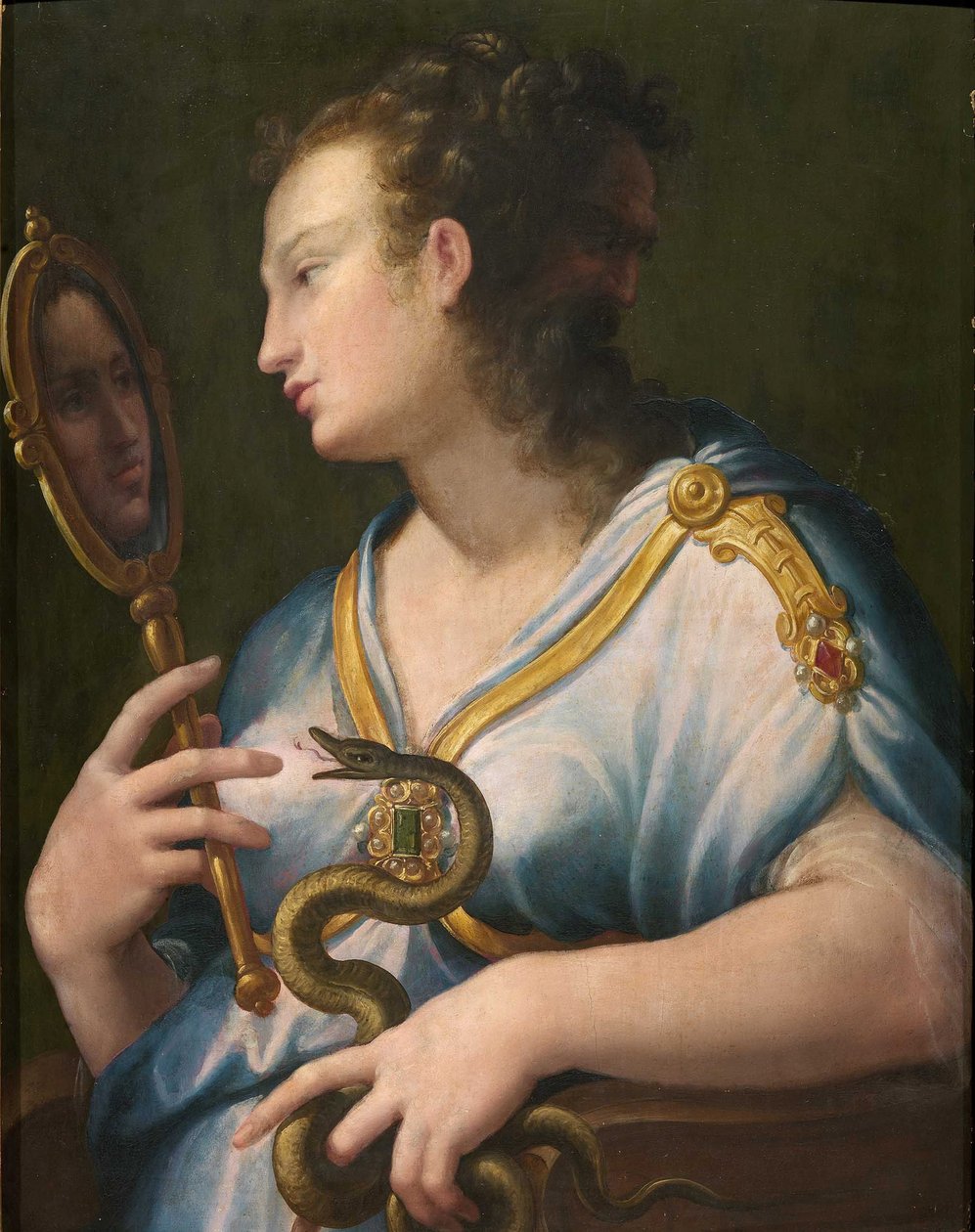Allegorie de la prudence - Allegory of Prudence par Macchietti ، جيرولامو (1535-1592). زيت على قماش ، مقاس 71x57 ، مجموعة خاصة بواسطة جيرولامو ماتشياتي