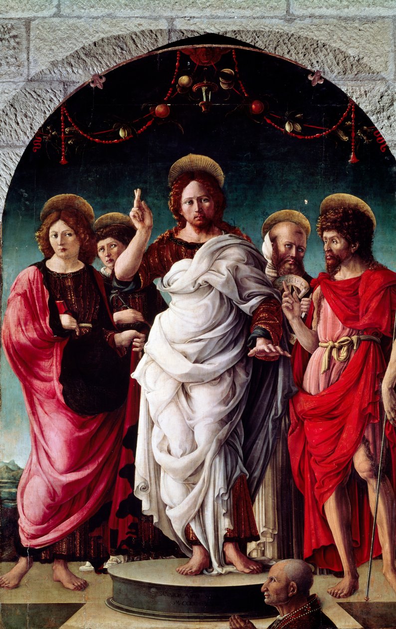 Blessing Redentor, by Girolamo da Cremona (ca بواسطة جيرولامو دا (أتر. إلى) كريمونا