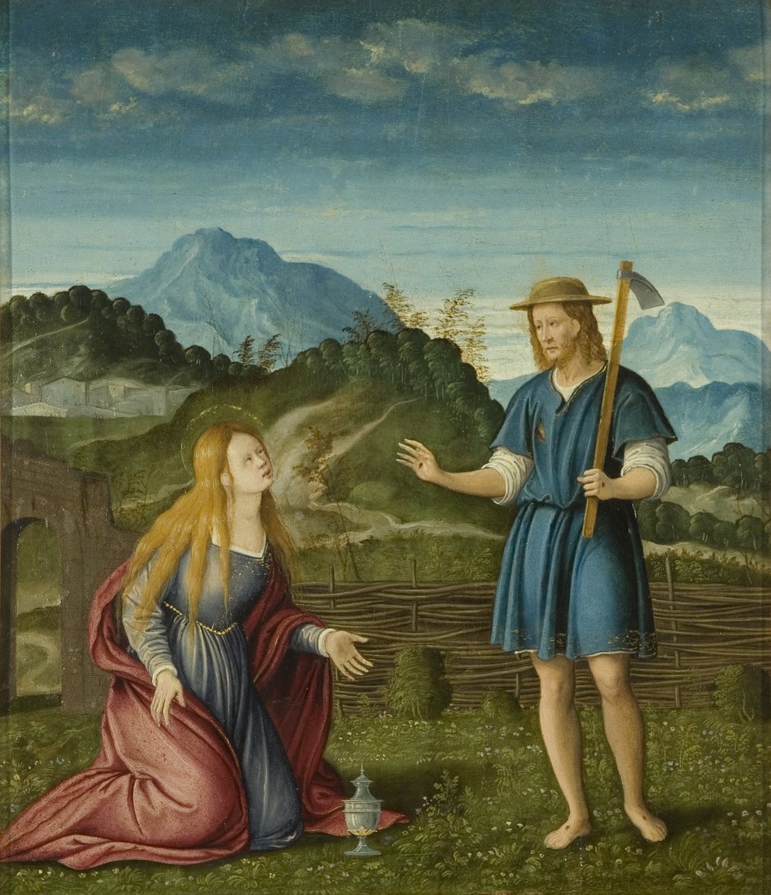 "نولي مي تانجير" ، ظهور المسيح للمجدلين ، حوالي 1525 (زيت على اللوح) بواسطة Girolamo da Santacroce