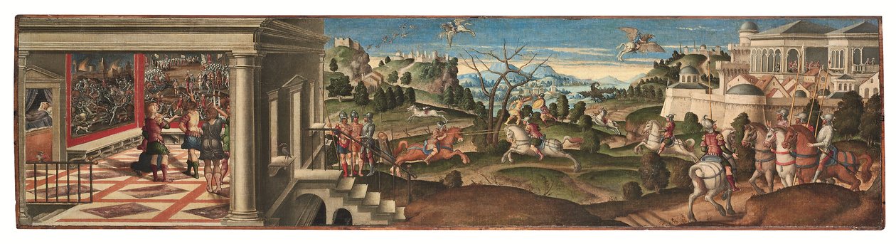 مشاهد من أورلاندو فوريوسو (زيت على قماش موضوع على لوح) بواسطة Girolamo da Santacroce