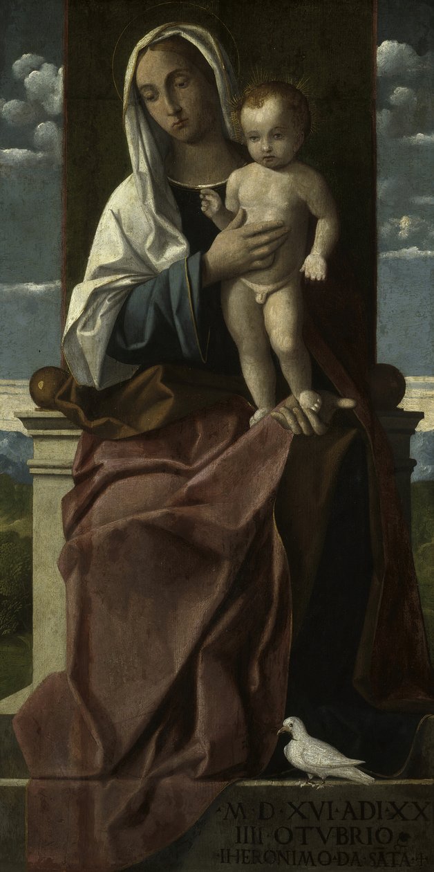متوجًا بالعذراء والطفل ، 1516. بواسطة Girolamo da Santacroce