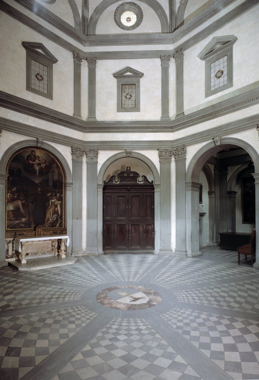 View of the octagonal sacristy built on project by Giuliano da Sangallo (1445-1516) بواسطة جوليانو جيامبرتي دا سانجالو