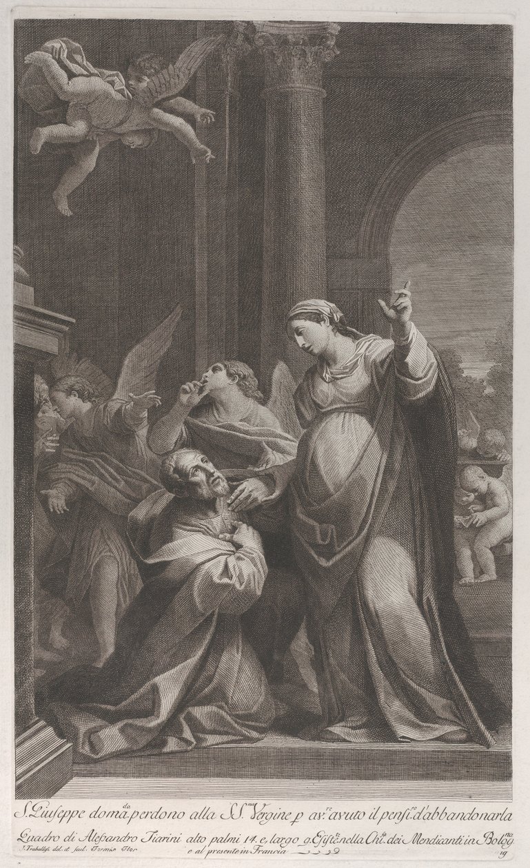 القديس يوسف يطلب العفو من العذراء لأنها فكرت في هجرها ... ، 1760-1800. بواسطة جوليانو تراباليسي