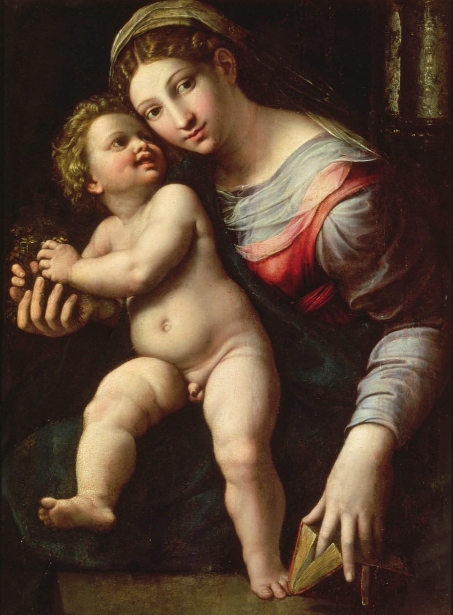 مادونا والطفل ، c.1530-40 (لوحة) بواسطة جوليو رومانو