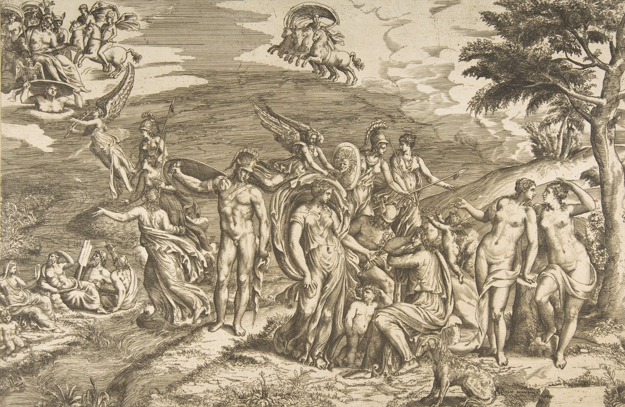 حكم باريس ، كاليفورنيا. 1550-60. بواسطة جوليو بوناسون