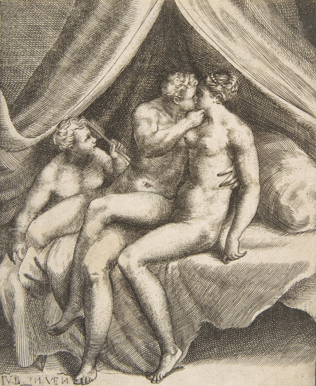كوكب الزهرة والمريخ ، من كتاب The Loves of the Gods ، 1531-60. بواسطة جوليو بوناسون
