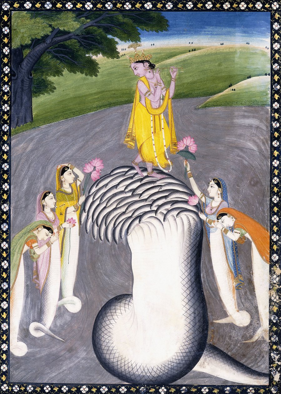 كريشنا قمع الأفعى برأس هيدرا ، c.1790 بواسطة جوليو كارليني