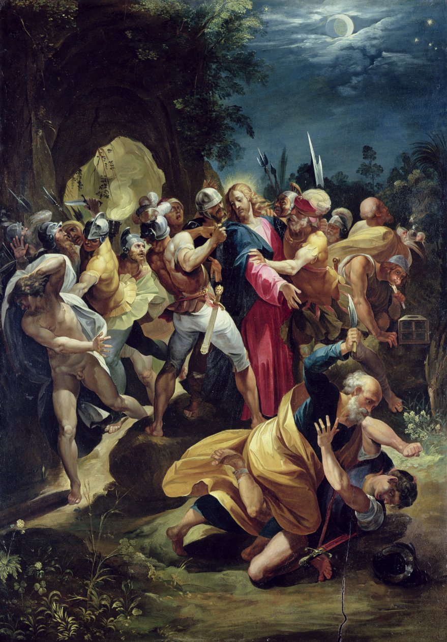 القبض على المسيح حوالي 1590 (زيت على لوح) بواسطة جوزيبي سيزاري