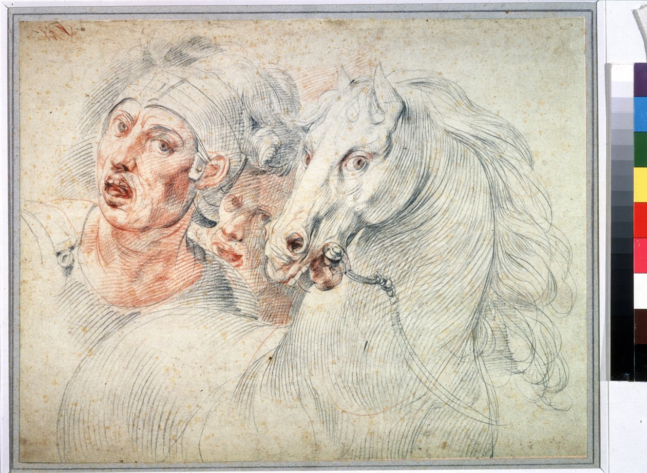 دراسة الحصان واثنين من الجنود. متفائل لجوزيب سيزاري (1568-1640) متحف بوشكين في القرن السابع عشر ، موسكو بواسطة جوزيبي سيزاري