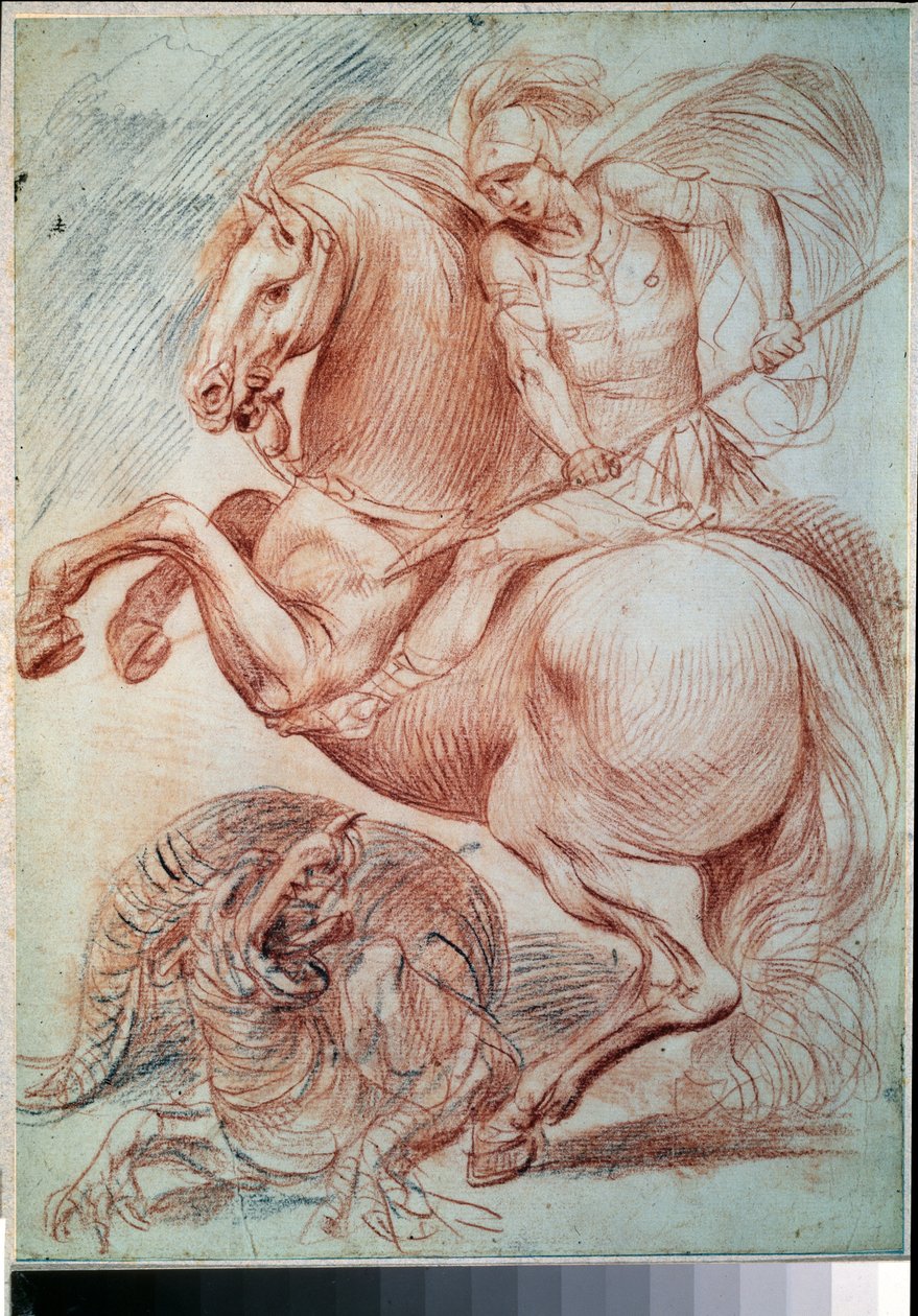 "القديس جورج يذبح التنين" (القديس جورج والتنين) رسم متفائل بقلم جوزيبي سيزاري (1568-1640) متحف بوشكين في القرن السابع عشر ، موسكو بواسطة جوزيبي سيزاري