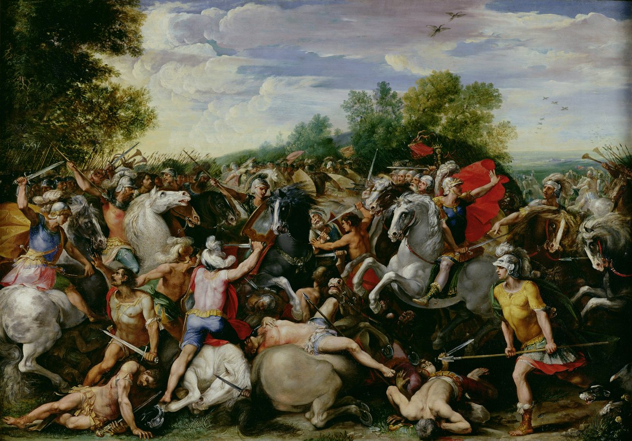 انتصار Tullus Hostilius (672-640 قبل الميلاد) على قوات Veii و Fidenae (زيت على اللوح) بواسطة جوزيبي (1568-1640) سيزاري