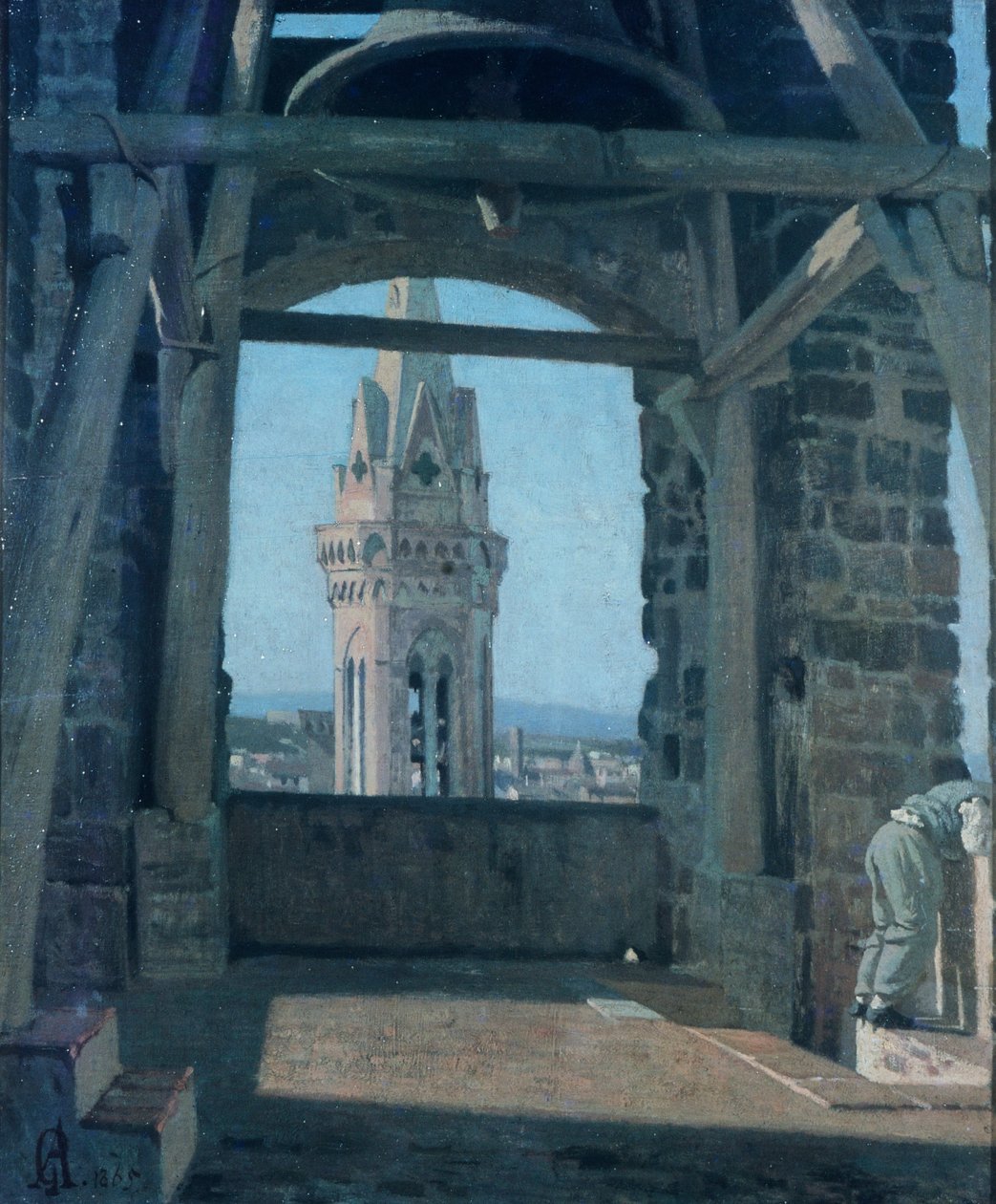 برج Palazzo del Podesta ، بواسطة جوزيبي أباتي (1836-1868). بواسطة جوزيبي أباتي