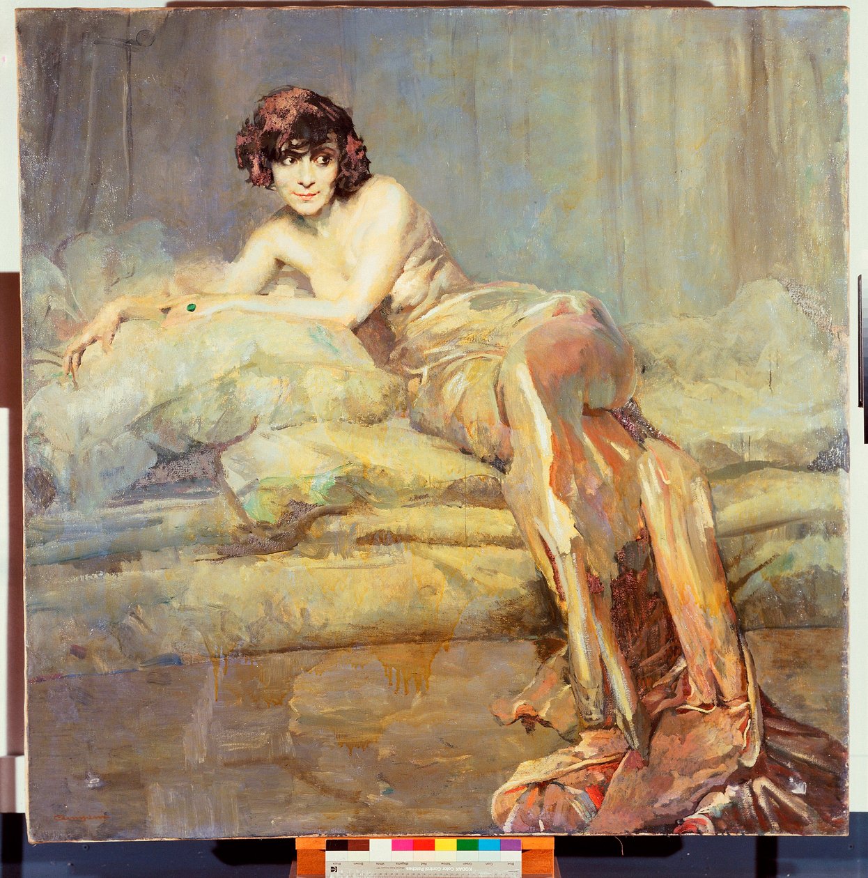 "portrait of woman in grey" or Maria Melato (Painting) بواسطة جوزيبي أميساني