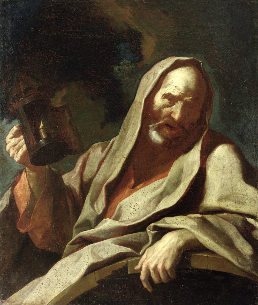 Diogenes (c.412-323 قبل الميلاد) مع فانوسه ، c.1720-40 بواسطة جوزيبي أنطونيو بيتريني