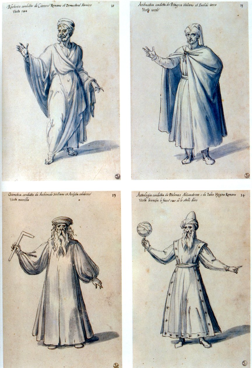 تصميم الأزياء للشخصيات الكلاسيكية ، القرن السادس عشر بواسطة جوزيبي أركيمبولدي