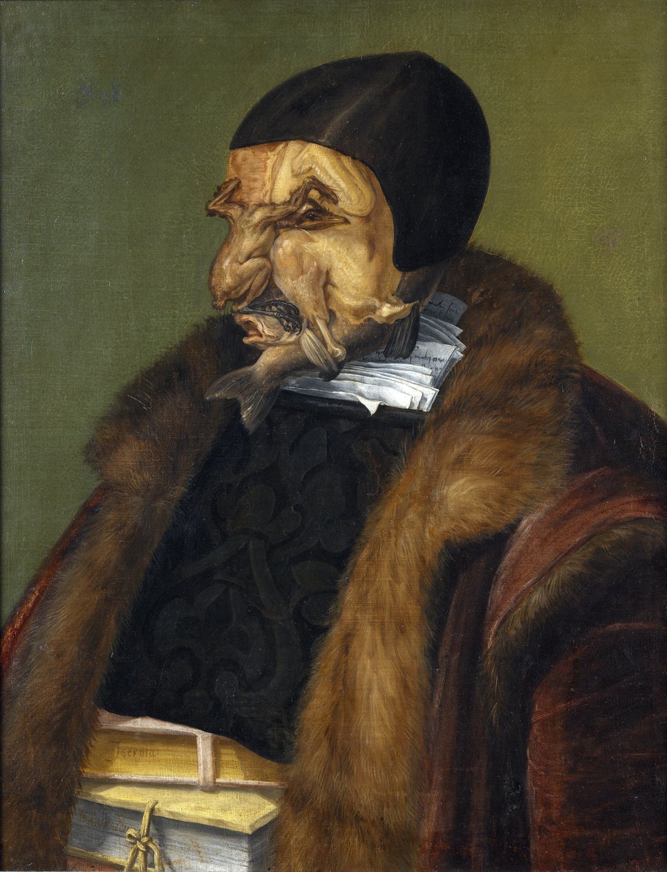 لوحة "The Jurist" لجوزيبي أركيمبولدي (Arcimboldo) (1527-1593) 1566 Dim. 64x51 cm ، Nationalmuseum ، ستوكهولم بواسطة جوزيبي أرخيمبولدو