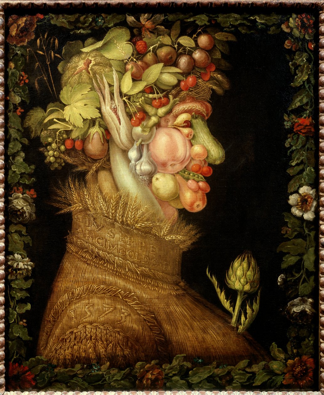 لوحة L'ete لجوزيب أرسيمبولدو (1527-1593) 1573 باهت. 0،76 × 0.63 م - الصيف - لوحة جوزيبي أرسيمبولدو (1527-1593) ، زيت على قماش (76 × 63 سم) بواسطة جوزيبي أرخيمبولدو