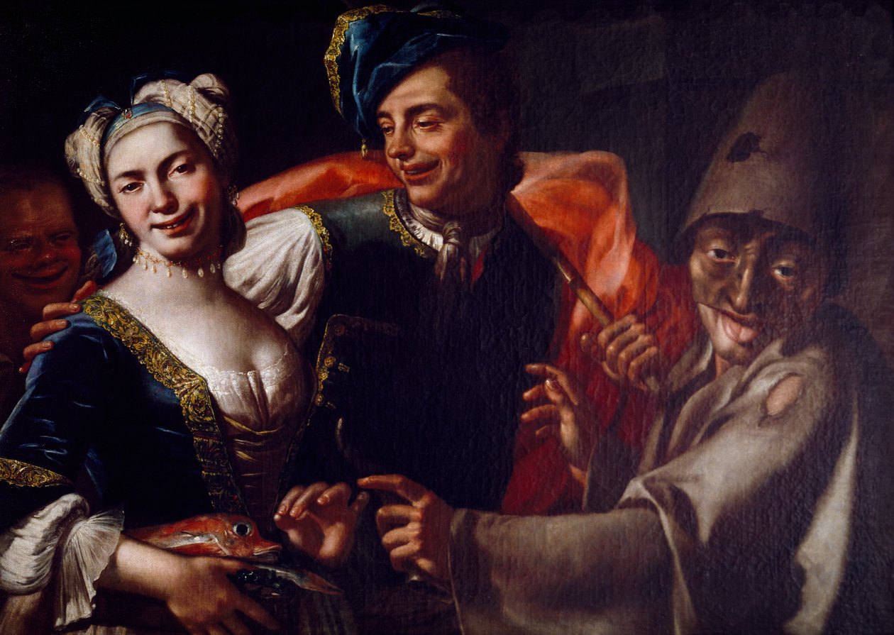 أقنعة نابولي ، رسمها جوزيبي بونيتو (1707-1789) ، زيت على قماش. بواسطة جوزيبي بونيتو